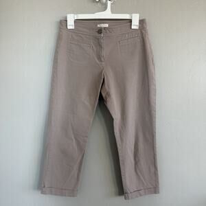 Eileen Fisher Petite Tan Capri Pants Woman’s Size PS Small Coastal Preppy
